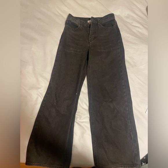 Black Open Jeans “High and Wide” good condition, worn, aesthetic - Picture 1 of 4